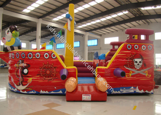 Διπλή ραφή Pirate Bounce House , Pirate Ship Inflatable Bouncer