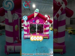 Εμπορική ποιότητα εξωτερικό εσωτερικό φουσκωτό άλμα Pink Candy House φουσκωτό άλμα κάστρο