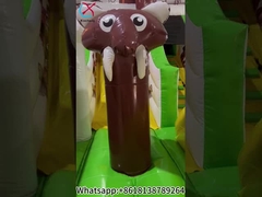 Φουσκωτή πόλη φουσκωτός μπάτσος πηδώντας κάστρο με διαδρόμιο