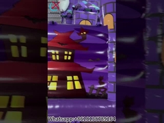 Φουσκωτή Πόλη Διασκέδασης Χολογουίν Κολοκύθια Πορφυρό Φουσκωτό Κάστρο