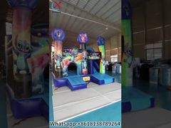 Φουσκωτό Κάστρο Κήπου Lilo & Stitch Bounce House Με Τσουλήθρα Προς Πώληση