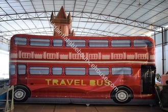 Φουσκωτό φουσκωτό λεωφορείο από PVC Red Wide Castle Jumping For Kids Διασκέδαση Οικολογικό