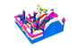 Νέο πολύχρωμο θέμα Unicorn Inflatable Fun City Inflatable Bouncer με συνδυασμό Slide Jumping House Bounce