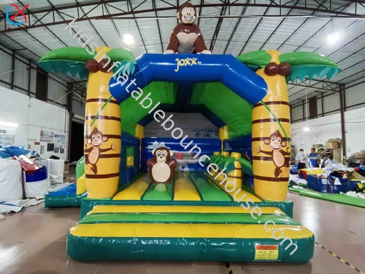 Εμπορικό Jungle Monkey φουσκωτό αναπηρικό σπίτι Combo Jumping Castle