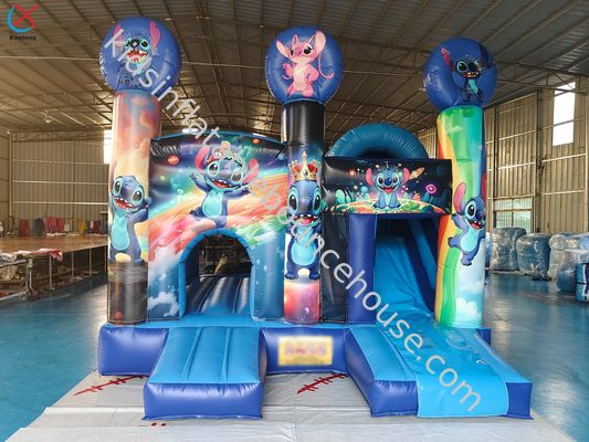 Φουσκωτό Κάστρο Κήπου Lilo & Stitch Bounce House Με Τσουλήθρα Προς Πώληση
