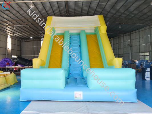 Εμπορικά φουσκωτά διαφάνειες διπλές διαφάνειες μακαρόνια μπλε κίτρινα χρώματα για εξωτερικούς χώρους