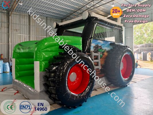 Εμπορικό Custom Τρακτέρ σχήμα φουσκωτό Bounce House Φάρμα Θέμα για τα παιδιά